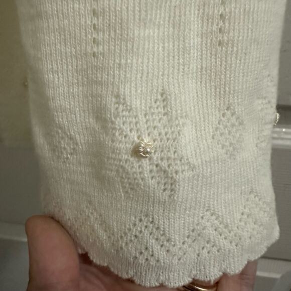 Friemanit Vintage Cream Knit Baby Dress First Communion Gown baby girl Small NWT - Picture 3 of 9